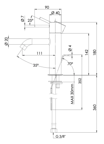 Смеситель для раковины Mariani Next A37380NS12