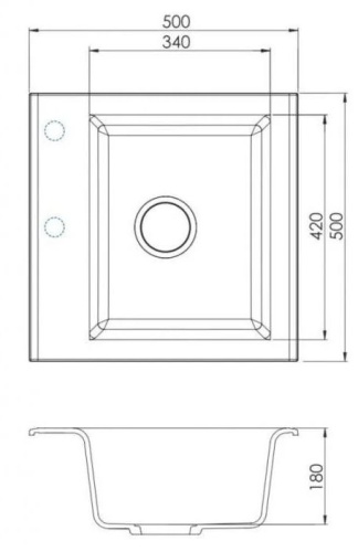 Мойка для кухни Alveus GEM 10 Granital G91 500x500x180 1149113