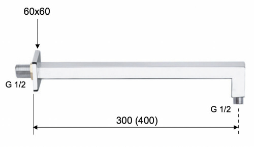 Кронштейн 30 см Remer 348S30DO, золото глянцевое