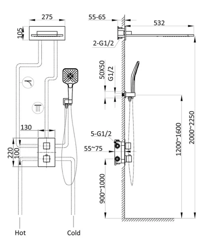 Душевая система Vincea VSFW-103TCH