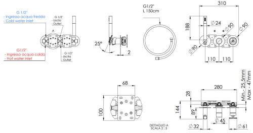 Смеситель для душа Remer Chrono CH97D3P