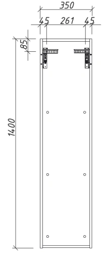Пенал подвесной Caprigo Modo Terza 35 35651R-RF15