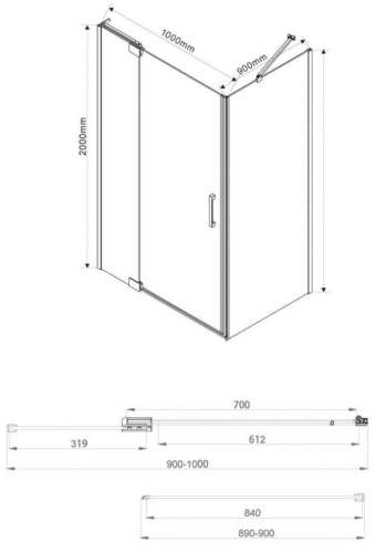 Душевой уголок Vincea Extra VSR-1E901090CL