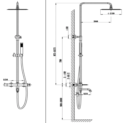 Душевая система Vincea Villa VSFS-1VL1CH