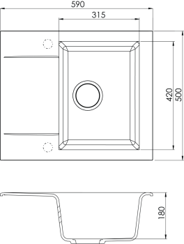 Мойка для кухни Alveus GEM 20 Granital G55 590x500x180 1149114