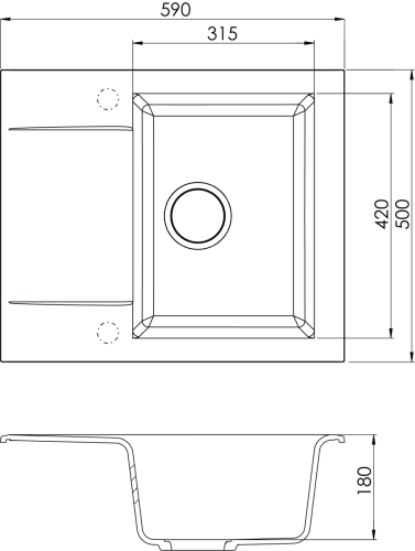 Мойка для кухни Alveus GEM 20 Granital G55 590x500x180 1149114