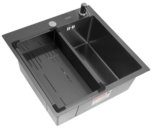 Комплект Arfeka Eco AR мойка 500*500, коландер G, дозатор black