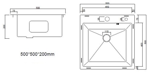 Мойка кухонная Arfeka Eco AR 500*500 satin