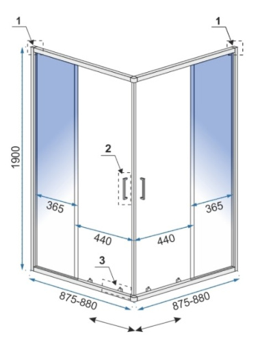 Душевой уголок Rea Punto Black 90x90 K4801