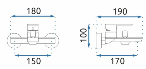 Смеситель для ванны Rea Urban Chrome B9906