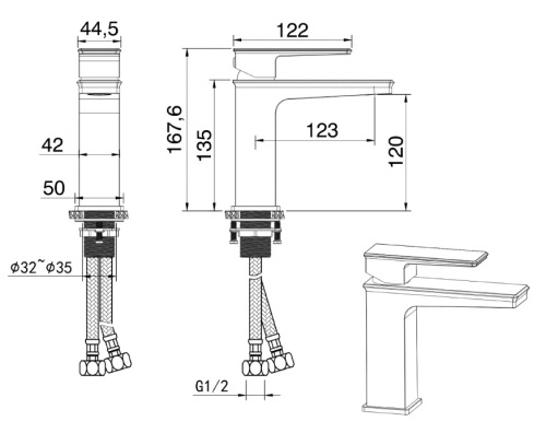 Смеситель для умывальника Vivi Felice 3030