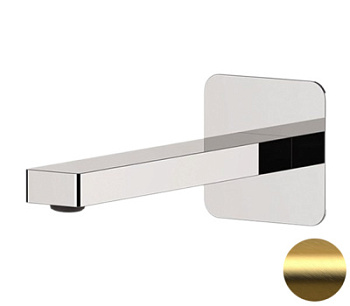 Излив настенный 19 см Remer Slash 91SLBG, золото брашированное