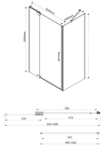Душевой уголок Vincea Extra VSR-1E901010CL