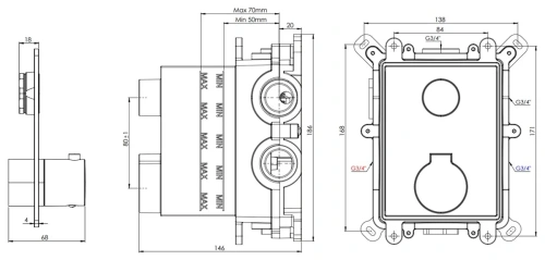 Смеситель для душа Remer X-style X99D2KBXV, сталь