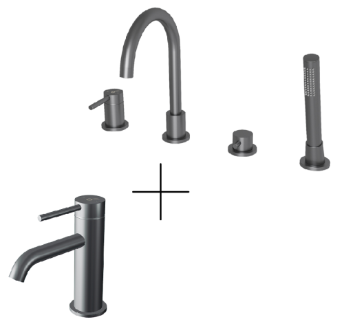 Душевая система для ванны со смесителем Oliveeka OL-669017+88139017-BGM