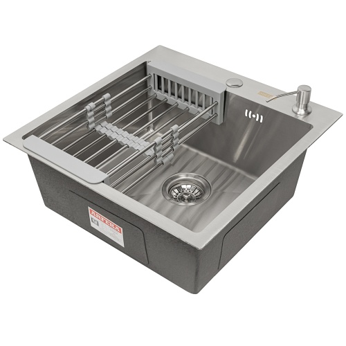 Комплект Arfeka Eco AR мойка 500*500, коландер, дозатор satin
