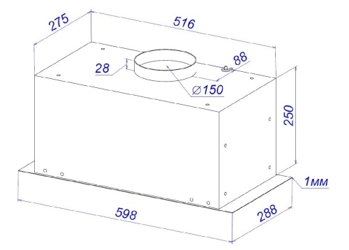Вытяжка кухонная Zorg BONA 1000 60 M черная
