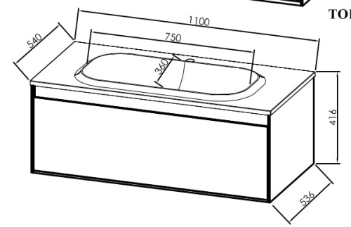 Тумба подвесная Kolpa-san Pandora OUP 110 Black stone 514220 Тумба подвесная Kolpa-san Pandora OUP 110 Black stone 514220