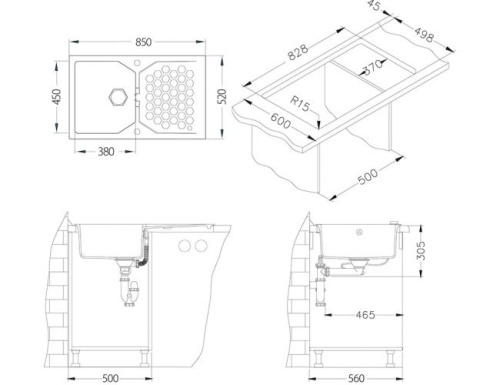 Мойка для кухни Alveus SENSUAL 30 Granital+ STEEL-G04M  850x520x200 1103746