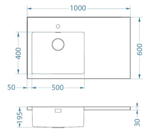 Мойка для кухни Alveus LUXAL 30R 1000x600 правая(S) 1149981