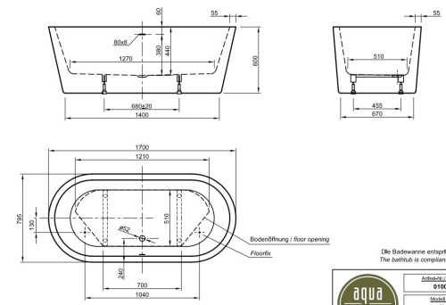 Ванна акриловая Knief Neo 0100-276