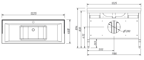 Тумба напольная Caprigo Albion 120 10316-B017