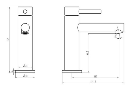 Смеситель для умывальника Caprigo Don 53-522-crm