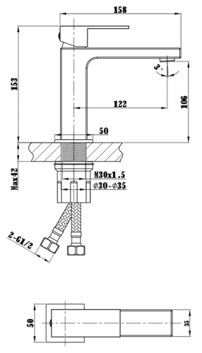 Смеситель для раковины Vincea Cube VBF-1C01MB Смеситель для раковины Vincea Cube VBF-1C01MB