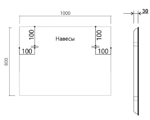 Зеркало Vincea LED 1000x800 VLM-3VN100