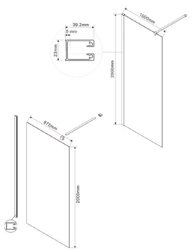 Душевая стенка Vincea Walk-In VSW-1H100GFB