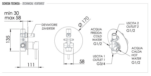 Смеситель для душа Remer X Style X09LBO, белый матовый