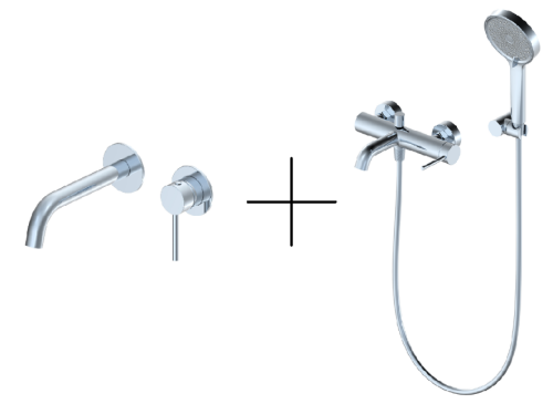 Душевая система для ванны со смесителем Oliveeka OL-639017+88869017-CR