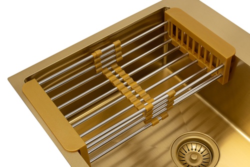 Комплект Arfeka Eco AR мойка 450*500, коландер, дозатор gold