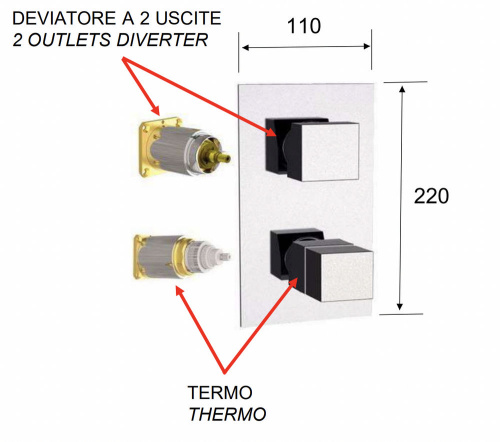 Смеситель для душа Remer Q-Elegance QT92KBBG, золото брашированное