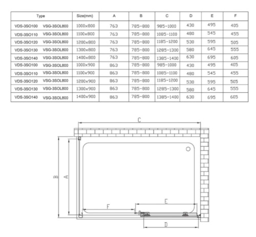 Душевой уголок Vincea Soft VSR-3SO1013CL