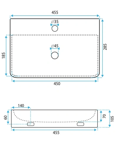 Умывальник Rea Naomi U0630