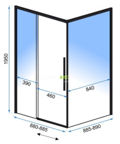 Душевой уголок Rea Solar Black 90x90 K6412