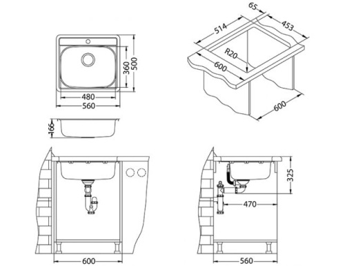 Мойка для кухни Alveus LINE MAXIM 90-SAT 795x505 1092002