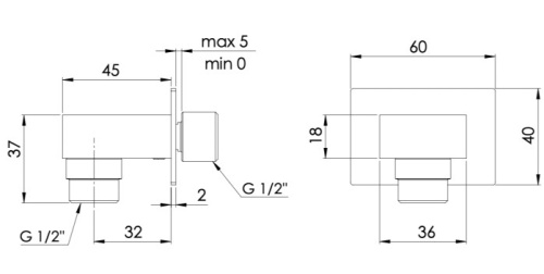 Шланговое подключение для душа Remer 309WXV, сталь