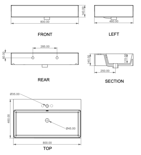 Раковина накладная 80x46 см GSG Ceramic Design Zenith ZELAVBW80000, белый глянцевый