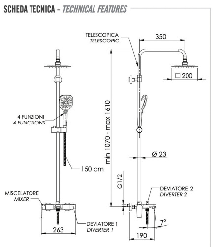 Душевая система Remer Dream D34A8MPUFM25T