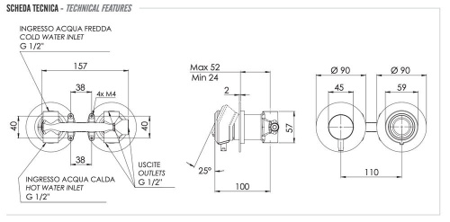 Смеситель для душа Remer Element ET93ZP