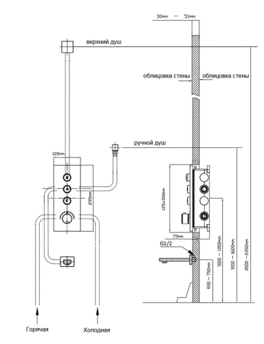 Душевая система Vincea VSFW-433T1CH