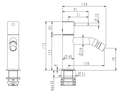 Смеситель для биде Nemo Round NM-2321CR chrome