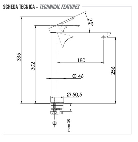 Смеситель для раковины Remer Infinity I11LDO, золото глянцевое