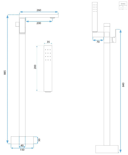 Смеситель для ванны Rea Tery chrom B5305