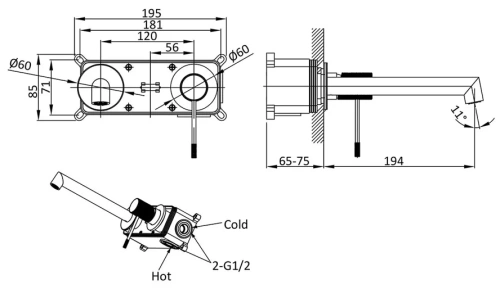 Смеситель для раковины Vincea Desire VBFW-1D1BG