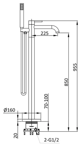 Смеситель для ванны Vincea Desire VTF-1DCH