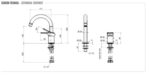 Смеситель для раковины Remer Infinity I57BO, белый матовый