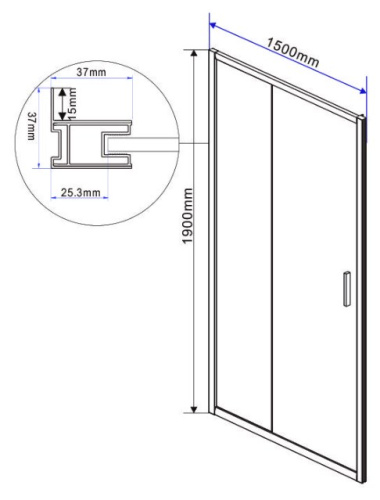 Душевая дверь Vincea Garda VDS-1G150CLG